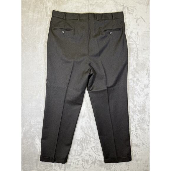 Vintage Brooks Brothers Dress Pants Gray 100% Wool Cuffed Pleated Slacks USA 36 - Picture 2 of 15